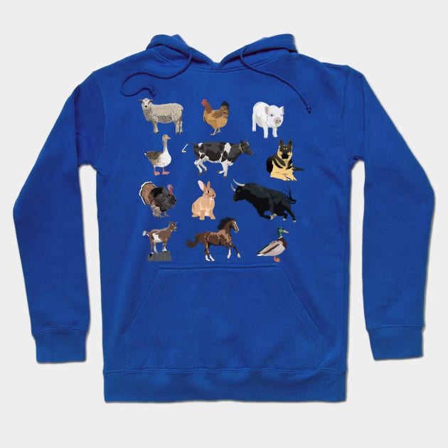 Farm Animals Pattern Hoodie by NorseTech